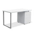 Work Desk Metal Legs With Cabinet 3 Drawers Student Office Table Workstation - White